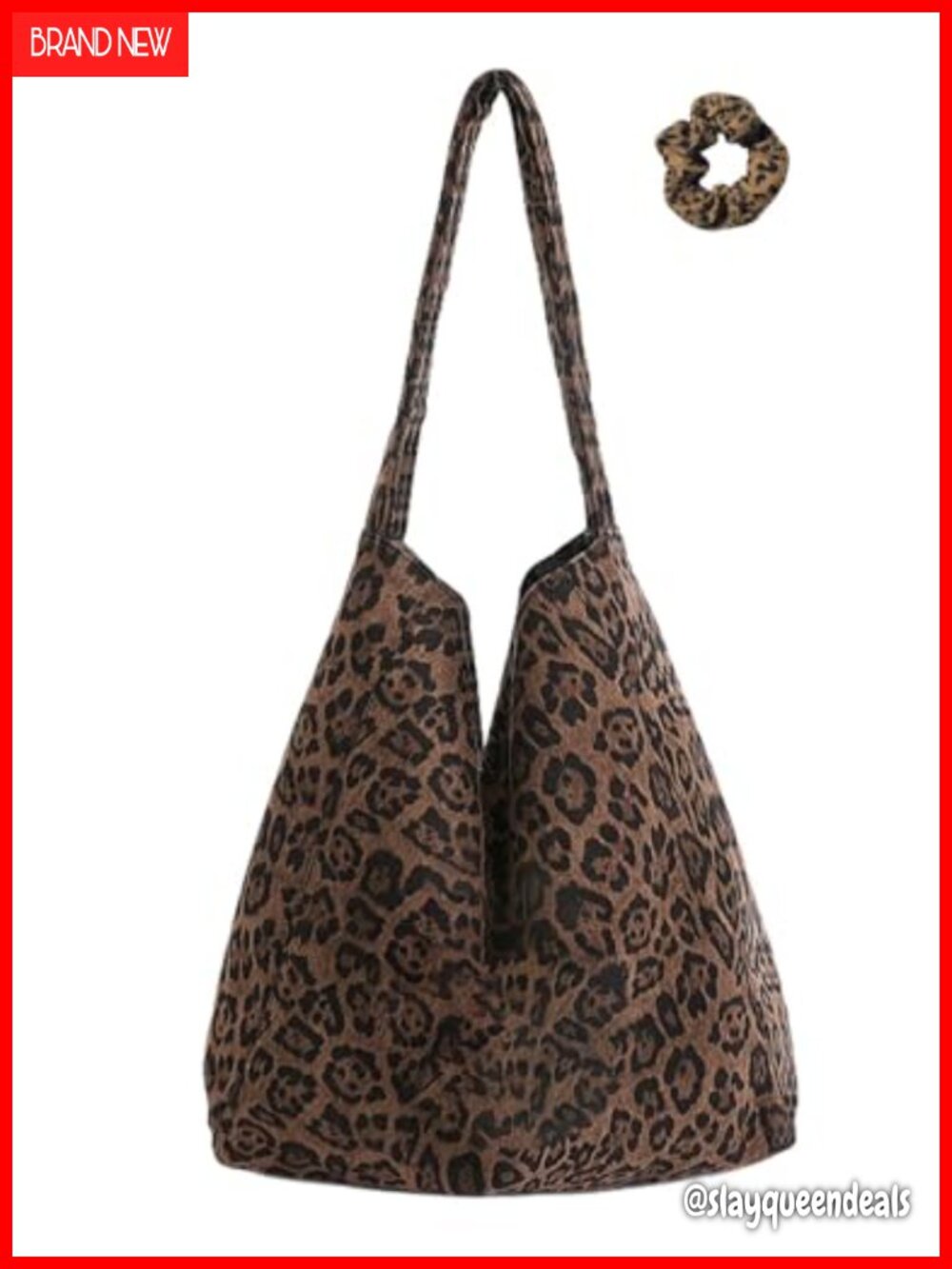 Leopard Tote Bag Hobo Artificial Suede Single Shoulder